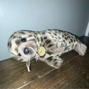 Aurora - Small Brown Miyoni - 11" Harbor Seal - Adorable Stuffed spotted seal